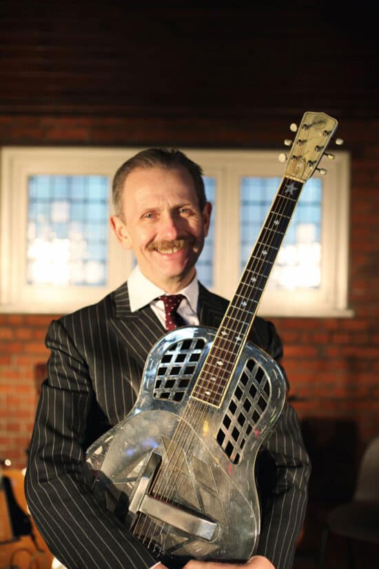 Martin Wheatley with his National Steel Guitar