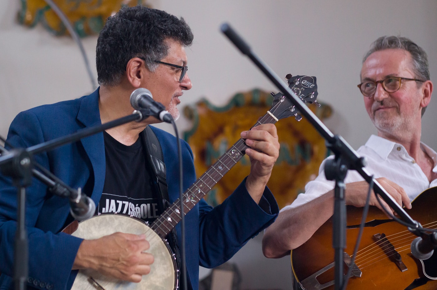 Don Vappie and Dave Kelbie on stage