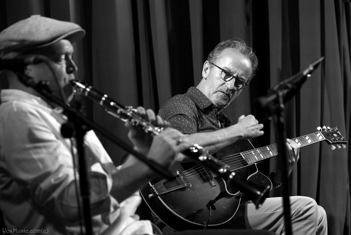 Adrian Cox and Dave Kelbie on stage