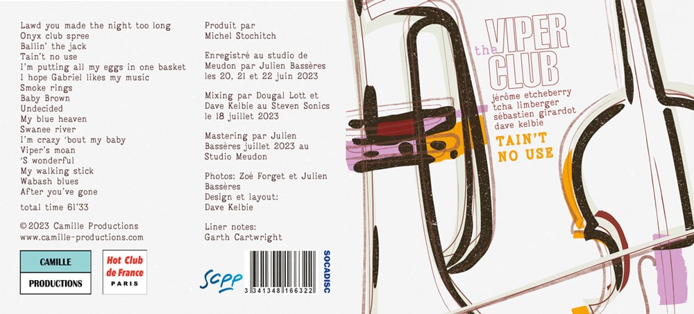 DISCOUNT ON ORDERS OVER £100 1 Discount example image. Front and back covers of the CD Tain't no use by The Viper Club