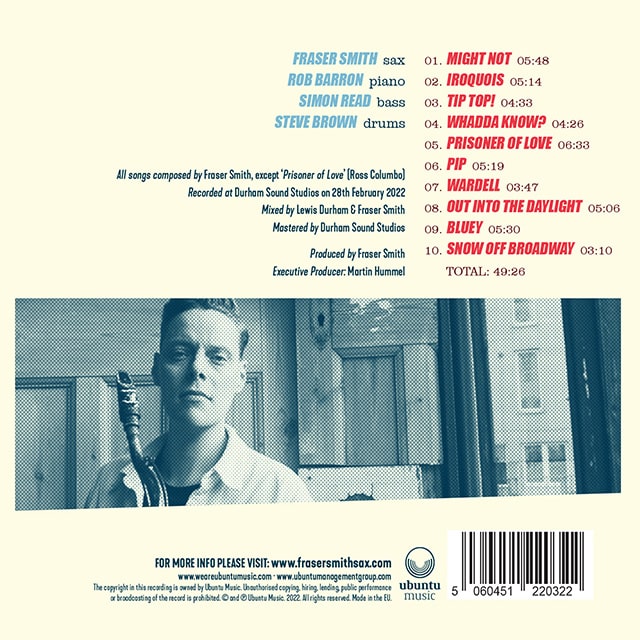 TipTop! Rear cover image of the CD by The Fraser Smith Quartet