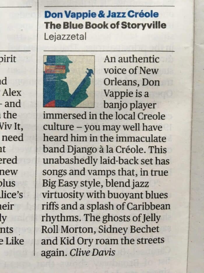 Clive Davis in the Times - The blue Book of Storyville 20 Clive Davis review of Blue Book of Storyville