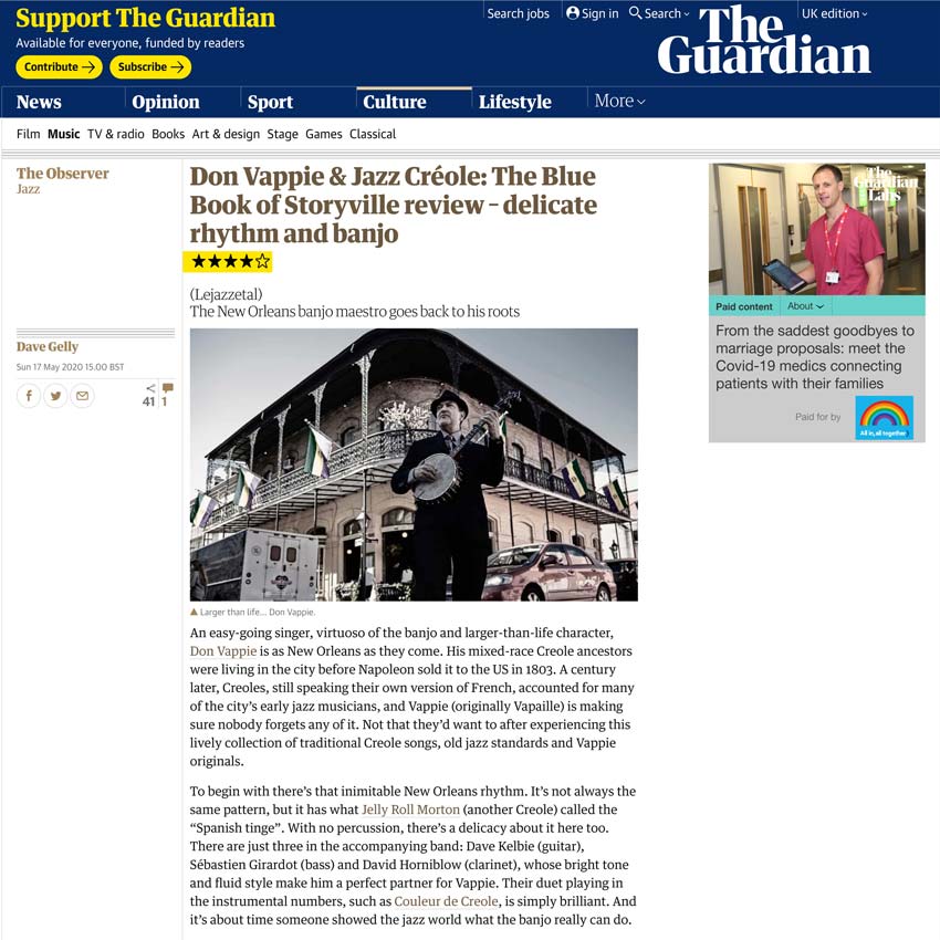 Dave Gelly CD Review Blue Book of Storyville. The Observer/The Guardian 15 Blue Book of Storyville guardian Gelly review